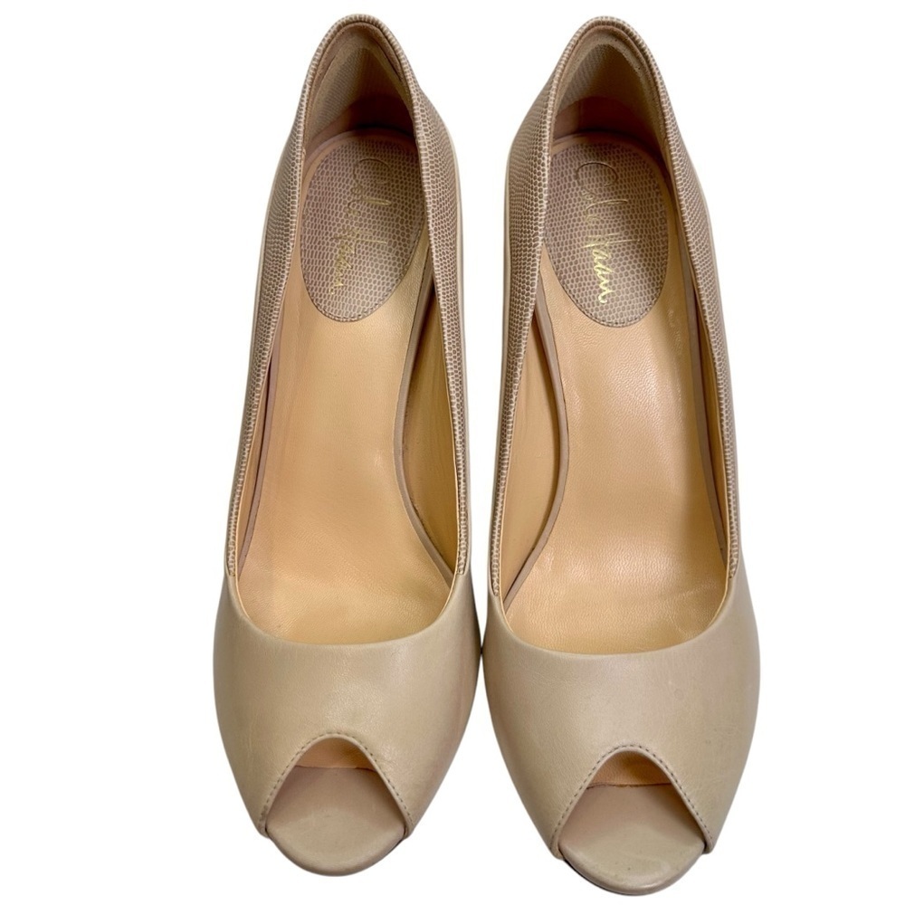 Cole Haan Leather Peep Toe Wedge Heels Size 9.5